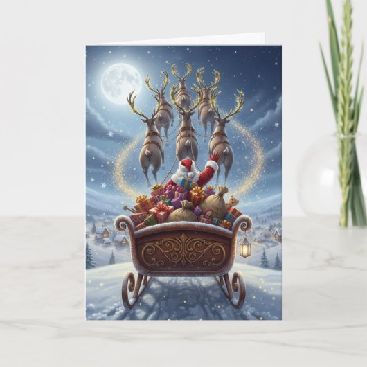 Santa's Sleigh Ride - Christmas Greeting Card シーズンカード (正面)