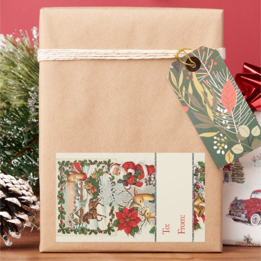 Santa's Sleigh Ride: Classic Holiday 長方形シール (クリスマス)