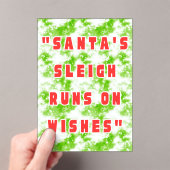 Santa's Sleigh Runs On Wishes アクリル招待状 (インサイチュ (ポータブル))