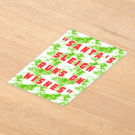 Santa's Sleigh Runs On Wishes アクリル招待状 (レイダウン)