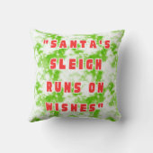 Santa's Sleigh Runs On Wishes Merry Christmas クッション (裏面)