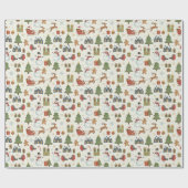Santa's Sleigh Watercolor Christmas Wrapping Paper ラッピングペーパー (フラット)