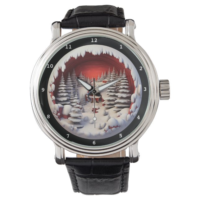 Santa's Snowy Forest Timepiece  腕時計 (正面)