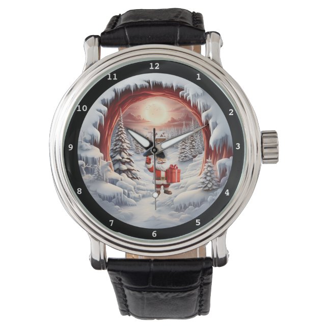 Santa's Snowy Moonlit Gift Wristwatch 腕時計 (正面)