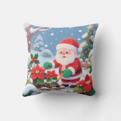Santa's Snowy Poinsettia Garden クッション (裏面)