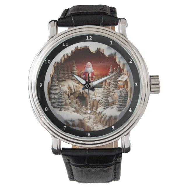 Santa's Snowy Village Christmas Timepiece 腕時計 (正面)