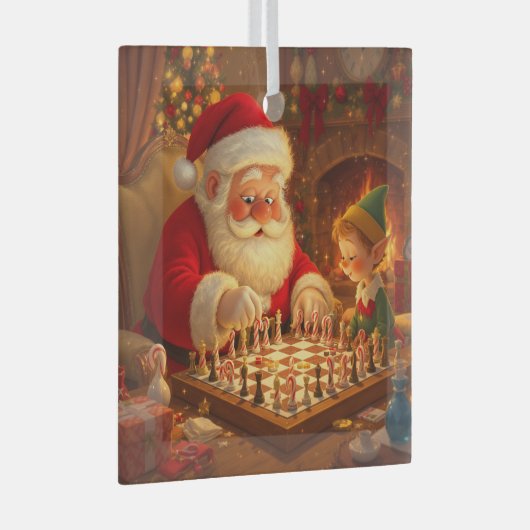  Santa's Strategy Session ガラスオーナメント (正面右)