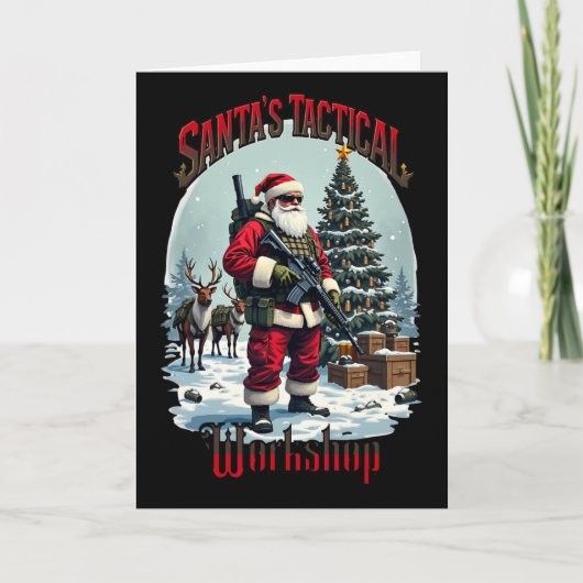 Santa's Tactical Workshop Ar-15 Gun Rights Patriot カード (正面)