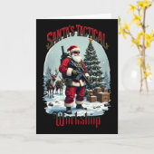 Santa's Tactical Workshop Ar-15 Gun Rights Patriot カード (黄色い花)