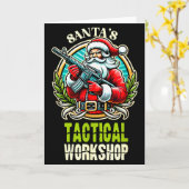Santa's Tactical Workshop Santa Has Guns And Chris カード (黄色い花)