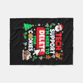 Santa's Tech Suprt Rebooting Christmas Computer Me フリースブランケット (正面(横))