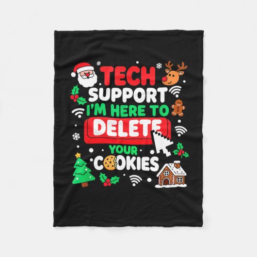Santa's Tech Suprt Rebooting Christmas Computer Me フリースブランケット (正面)