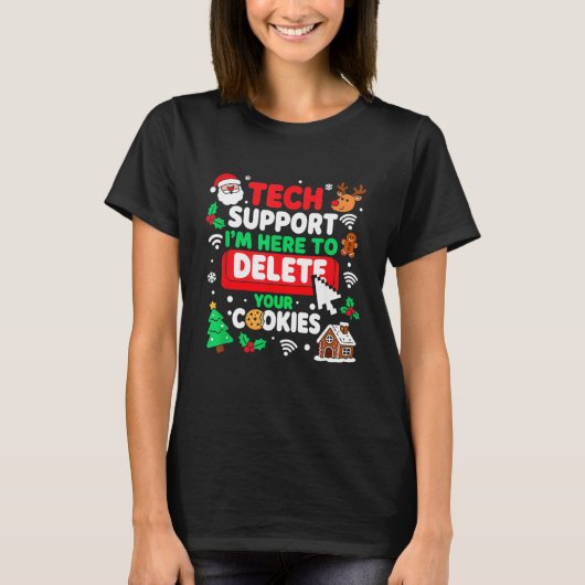Santa's Tech Suprt Rebooting Christmas Computer Me Tシャツ (正面)