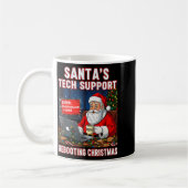 Santa's Tech Suprt_ Rebooting Christmas Funny コーヒーマグカップ (左)