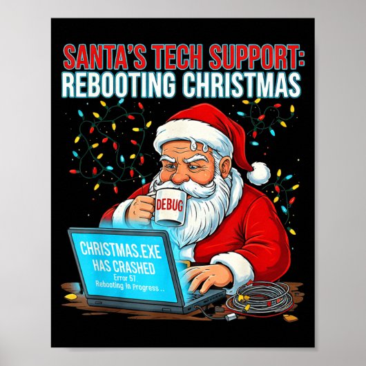 Santa's Tech Suprt_ Rebooting Christmas Funny  ポスター (正面)