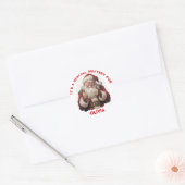 Santa's Thumbs-Up Personalized Gift Tag Sticker" ラウンドシール (封筒)