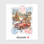 Santa's Truck & Tree: Festive Scene シール (シート)