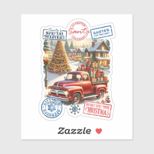 Santa's Truck & Tree: Festive Scene シール (シート)