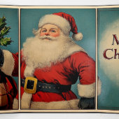 Santa's Vintage Greetings 三つ折りクリスマスカード (内部中)