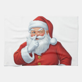 Santa's Watching Kitchen Christmas Towel キッチンタオル