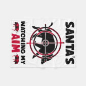 Santa's Watching My Aim - Boar Hog Hunting  フリースブランケット (正面(横))