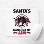 Santa's Watching My Aim - Boar Hog Hunting  マウスパッド (マウス)