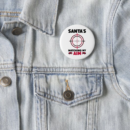 Santa's Watching My Aim - Boar Hog Hunting 1  缶バッジ (インサイチュ)