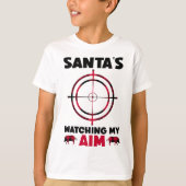 Santa's Watching My Aim - Boar Hog Hunting 1 Tシャツ (正面)