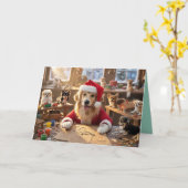 Santa's Workshop Christmas Card カード (黄色い花)
