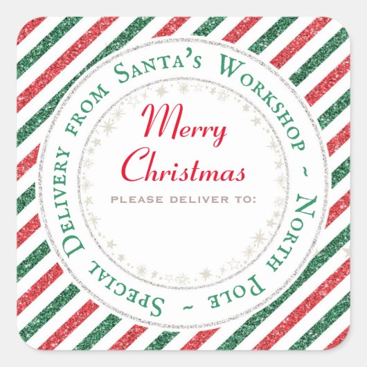 Santa's Workshop, North Pole – お届け先： スクエアシール (正面)