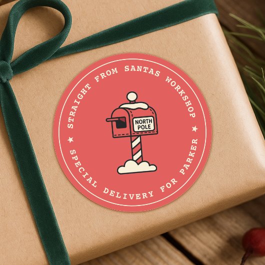 Santas Workshop Sticker | North Pole Delivery ラウンドシール
