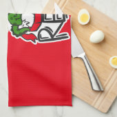 Santasaurus Rex キッチンタオル (四つ折り)