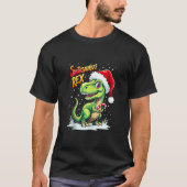 Santasaurus Rex Funny Dinosaur xmas Santa Hat Cand Tシャツ (正面)