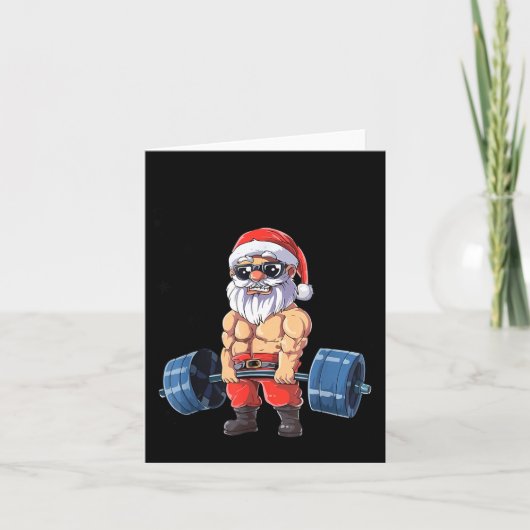 Santashred Funny Santa Meme Xmas Gym Bodybuilding  カード (正面)