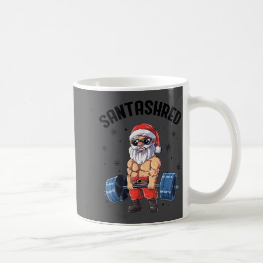 Santashred Funny Santa Meme Xmas Gym Bodybuilding  コーヒーマグカップ (右)
