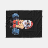 Santashred Funny Santa Meme Xmas Gym Bodybuilding  フリースブランケット (正面(横))