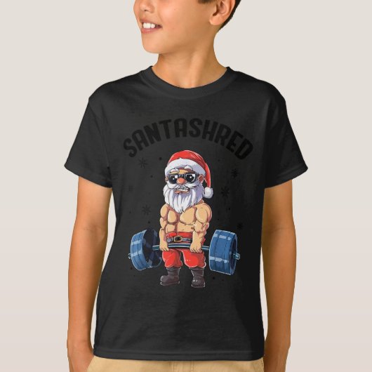 Santashred Funny Santa Meme Xmas Gym Bodybuilding  Tシャツ (正面)