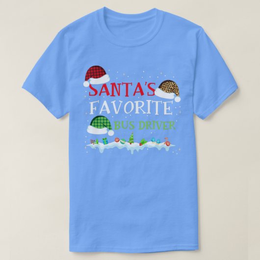Santax27sバスお気に入りの運転手のクリスマスおもしろいプレゼント Tシャツ (デザイン正面)