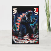 Santazilla Japanese Monster Kaiju Dinosaur Christm カード (正面)
