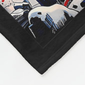 Santazilla Japanese Monster Kaiju Dinosaur Christm フリースブランケット (角)