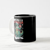 Santazilla Japanese Monster Kaiju Xmas Dinosaur ツートーンマグカップ (正面左)