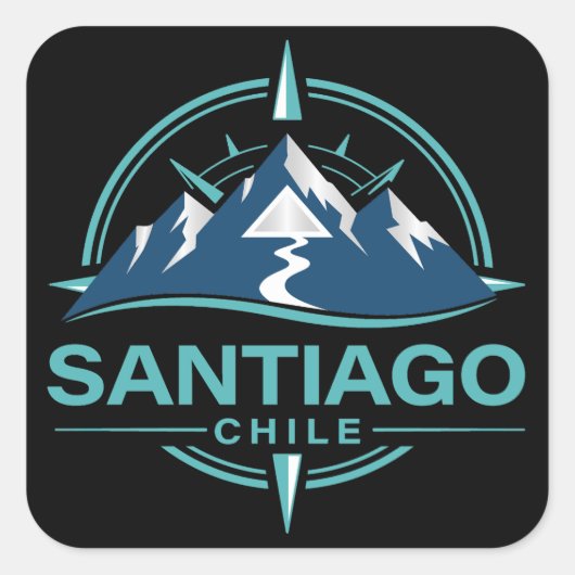 Santiago Chile South America スクエアシール (正面)