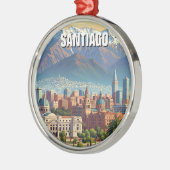 Santiago Chile Travel メタルオーナメント (左)