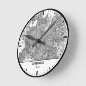 Santiago Clock City Line Art ラウンド壁時計 (傾斜)
