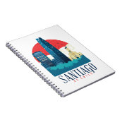 Santiago de Chile Vintage Skyline Photo ノートブック (右側)