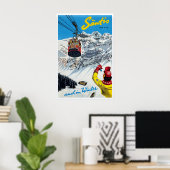 Säntis Switzerland Vintage Ski Poster - Framed ポスター (ホームオフィス)