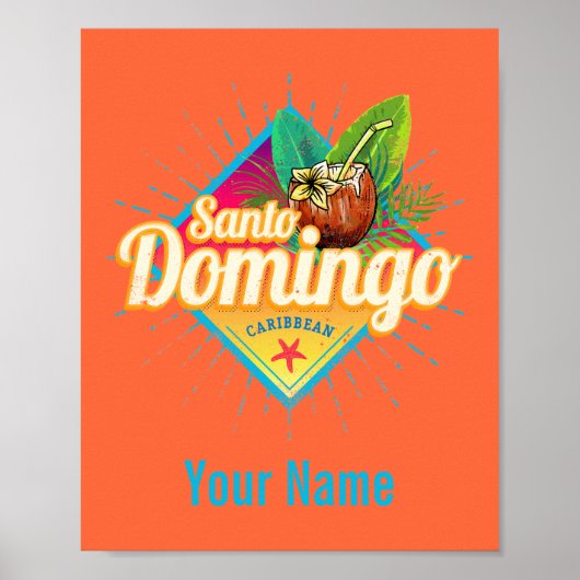 Santo Domingo Caribbean Dominican Republic Retro ポスター (正面)