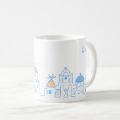 Santorin mug, Souvenir from Greece, hand drawing コーヒーマグカップ (正面右)