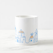 Santorin mug, Souvenir from Greece, hand drawing コーヒーマグカップ (中央)