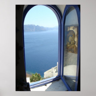 Santoriniで見る ポスター